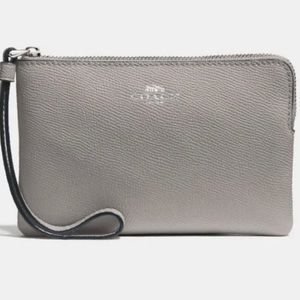 Coach Corner Zip Wristlet Gray NWOT